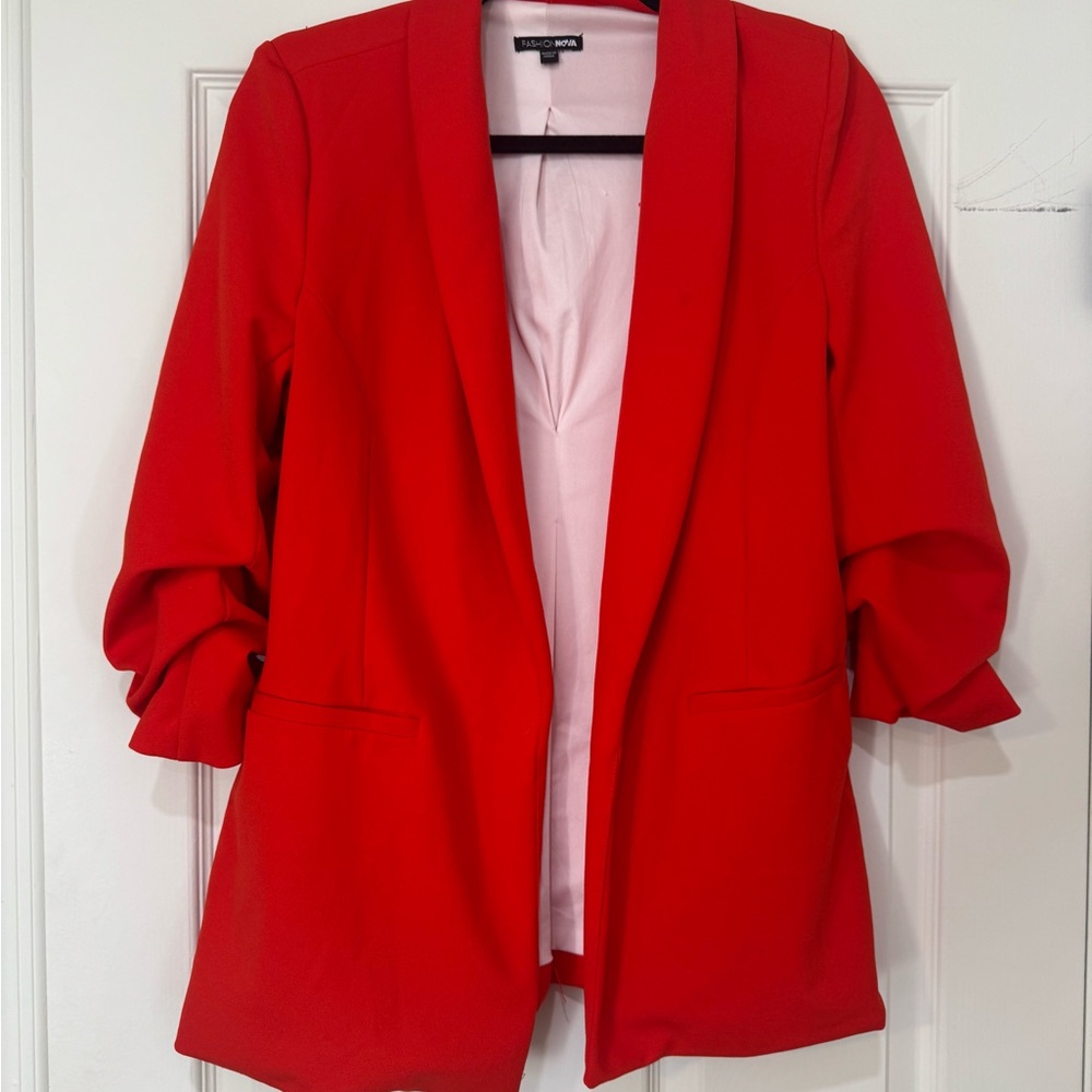 Fashion Nova Vibrant Red Blazer